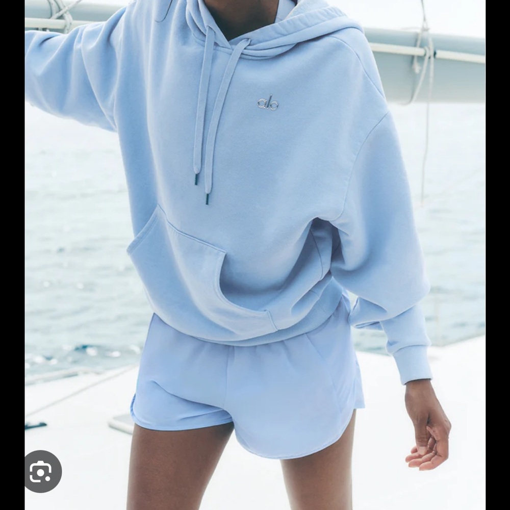 ALO Yoga Light Blue Hoodie Sweater